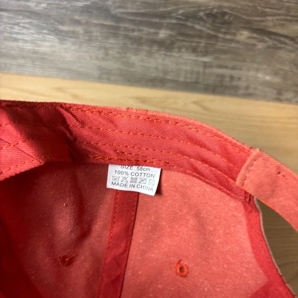 Portugal Hat Cap Strap Back Orange Vintage Wash Outdoors Adjustable